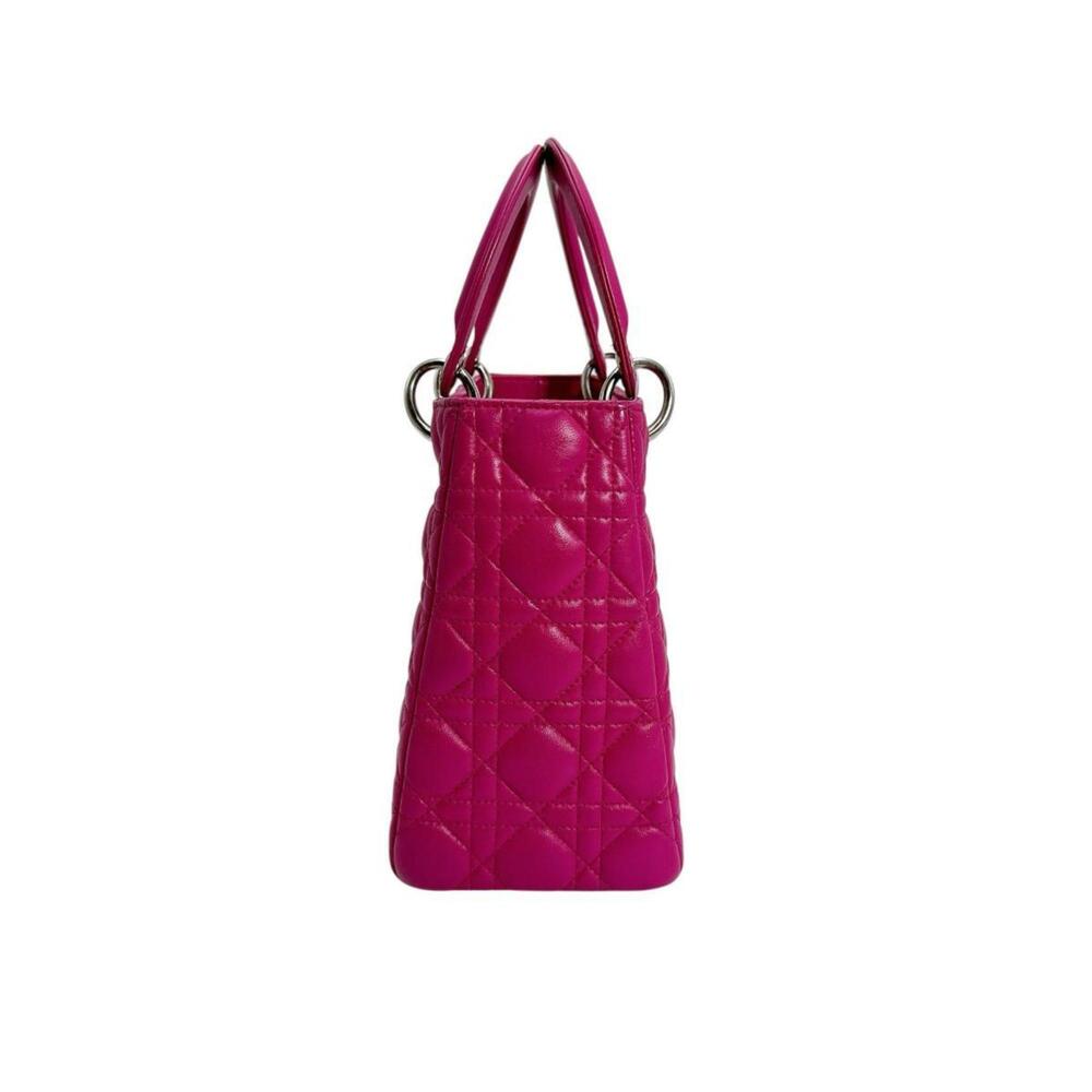 CHRISTIAN DIOR Pink Lambskin Leather Shoulder Bag - Picture 4 of 16